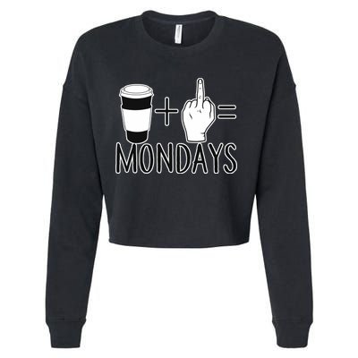 Coffee Plus Middle Finger Equals Monday Cropped Pullover Crew