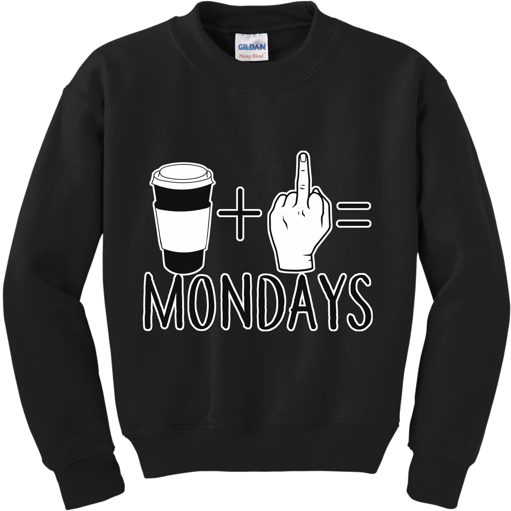 Coffee Plus Middle Finger Equals Monday Kids Sweatshirt