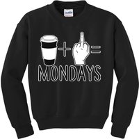 Coffee Plus Middle Finger Equals Monday Kids Sweatshirt