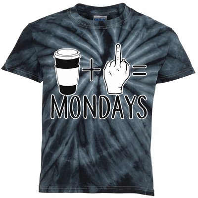 Coffee Plus Middle Finger Equals Monday Kids Tie-Dye T-Shirt