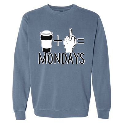 Coffee Plus Middle Finger Equals Monday Garment-Dyed Sweatshirt