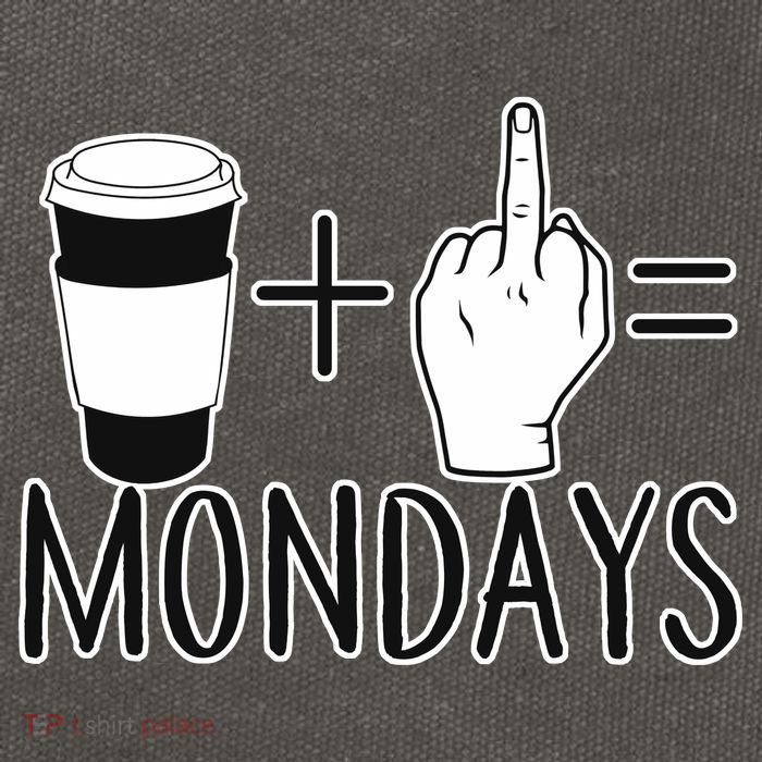 Coffee Plus Middle Finger Equals Monday Cotton Canvas Backpack