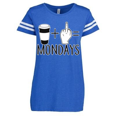 Coffee Plus Middle Finger Equals Monday Enza Ladies Jersey Football T-Shirt