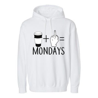 Coffee Plus Middle Finger Equals Monday Garment-Dyed Fleece Hoodie