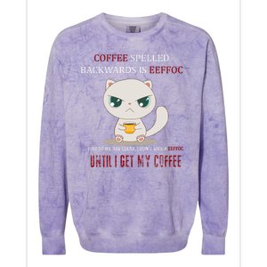 Coffee Spelled Backwards EEFOC Colorblast Crewneck Sweatshirt