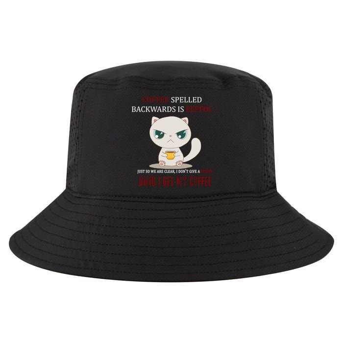 Coffee Spelled Backwards EEFOC Cool Comfort Performance Bucket Hat