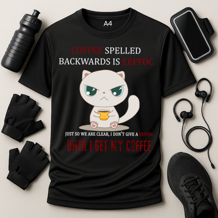 Coffee Spelled Backwards EEFOC Cooling Performance Crew T-Shirt