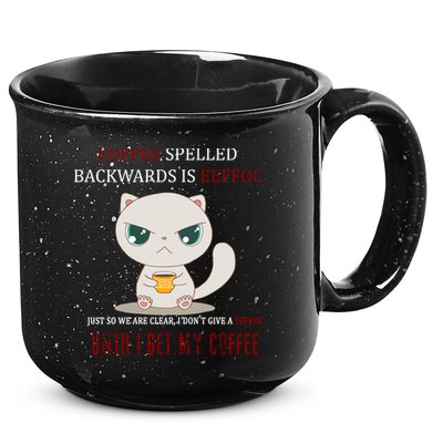 Coffee Spelled Backwards EEFOC 15oz Campfire Ceramic Mug