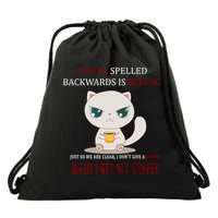 Coffee Spelled Backwards EEFOC Drawstring Bag
