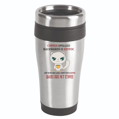 Coffee Spelled Backwards EEFOC 16oz Travel Tumbler