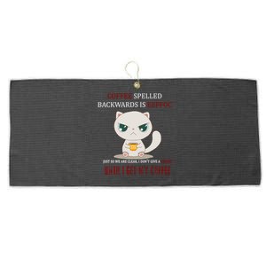 Coffee Spelled Backwards EEFOC Large Microfiber Waffle Golf Towel