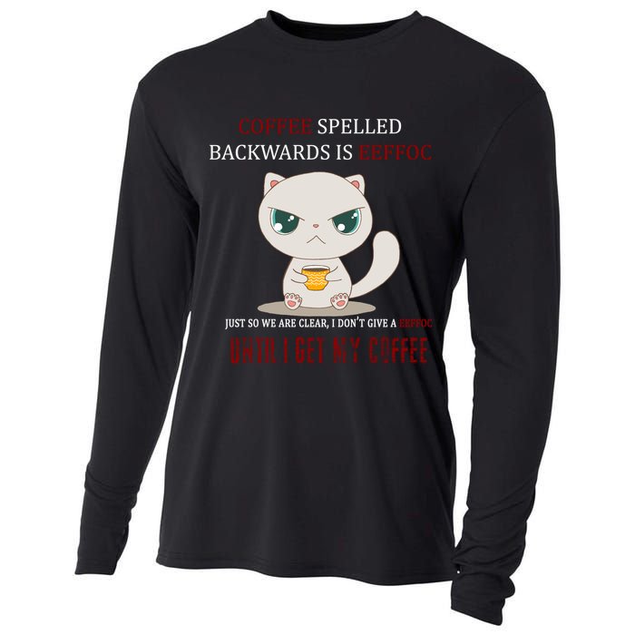 Coffee Spelled Backwards EEFOC Cooling Performance Long Sleeve Crew