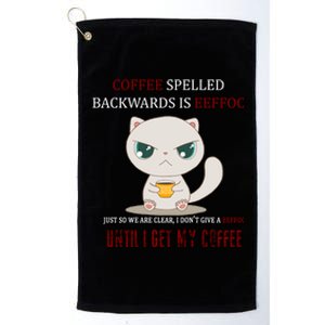 Coffee Spelled Backwards EEFOC Platinum Collection Golf Towel