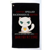 Coffee Spelled Backwards EEFOC Golf Towel