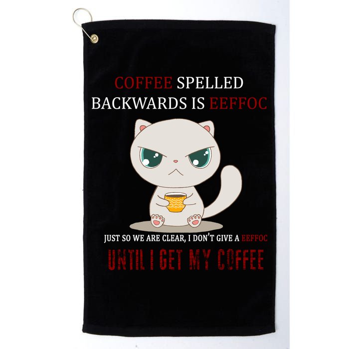Coffee Spelled Backwards EEFOC Golf Towel