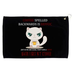 Coffee Spelled Backwards EEFOC Grommeted Golf Towel