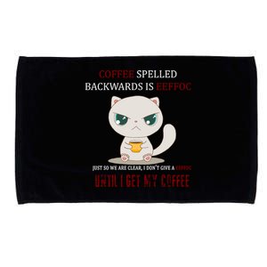 Coffee Spelled Backwards EEFOC Microfiber Hand Towel