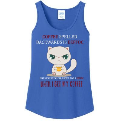 Coffee Spelled Backwards EEFOC Ladies Essential Tank