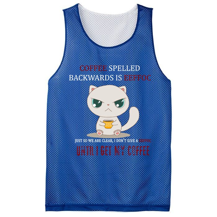 Coffee Spelled Backwards EEFOC Mesh Reversible Basketball Jersey Tank