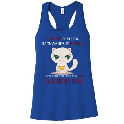 Coffee Spelled Backwards EEFOC Women's Racerback Tank