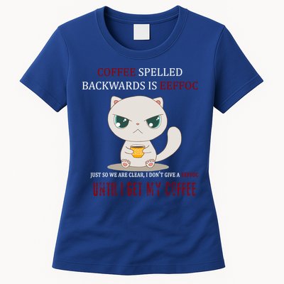 Coffee Spelled Backwards EEFOC Womens T-Shirt
