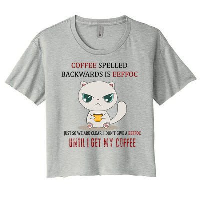 Coffee Spelled Backwards EEFOC Women's Crop Top Tee