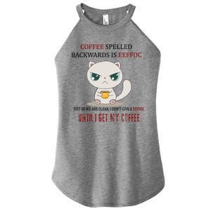 Coffee Spelled Backwards EEFOC Women’s Perfect Tri Rocker Tank