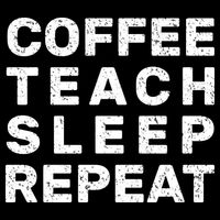 Coffee Teach Sleep Repeat 7-Panel Snapback Hat