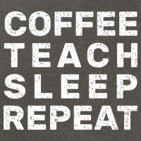 Coffee Teach Sleep Repeat Cotton Canvas Backpack
