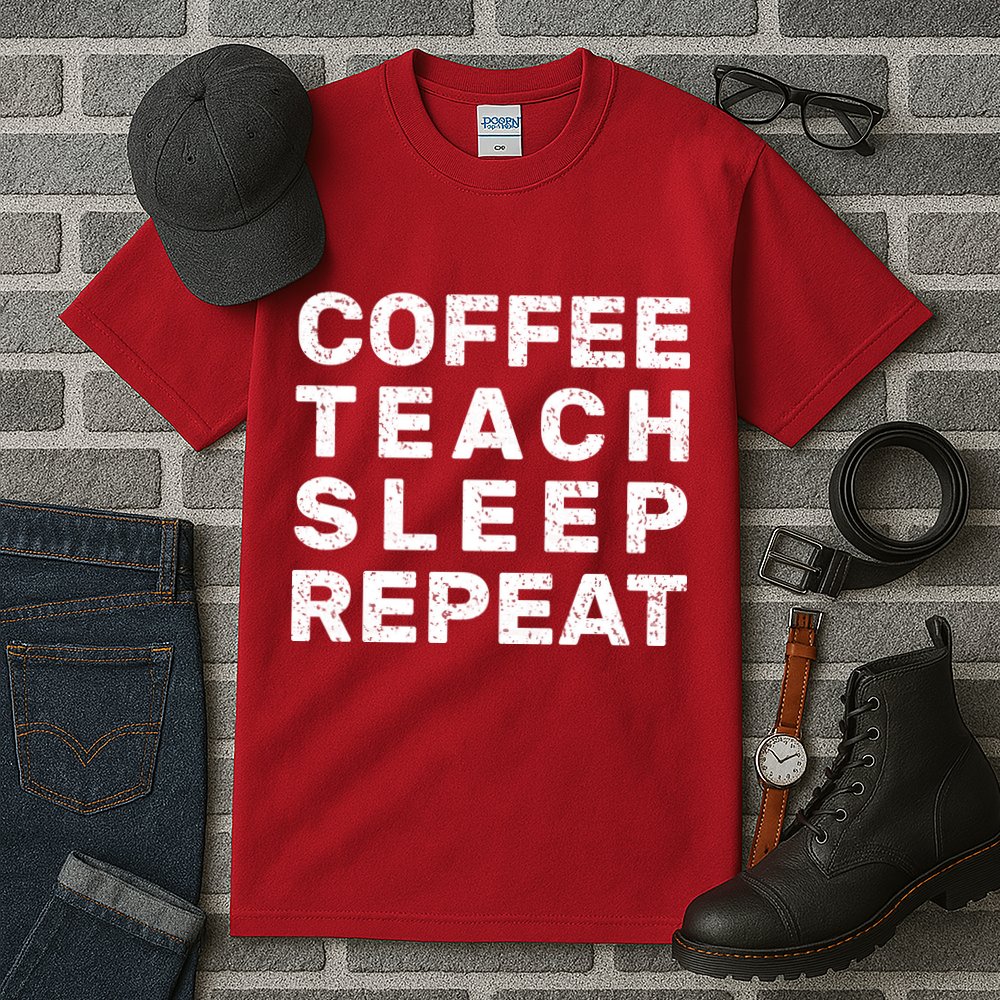 Coffee Teach Sleep Repeat Tall T-Shirt