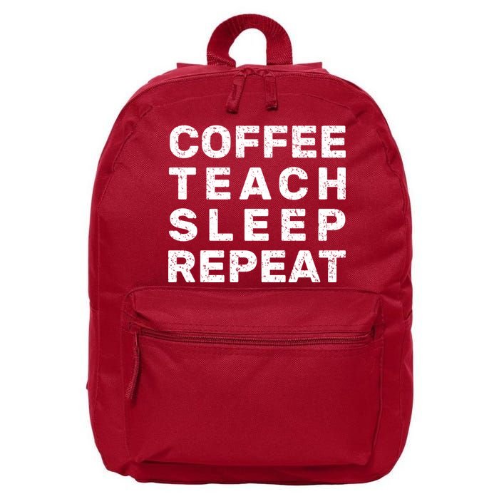 Coffee Teach Sleep Repeat 16 in Basic Backpack