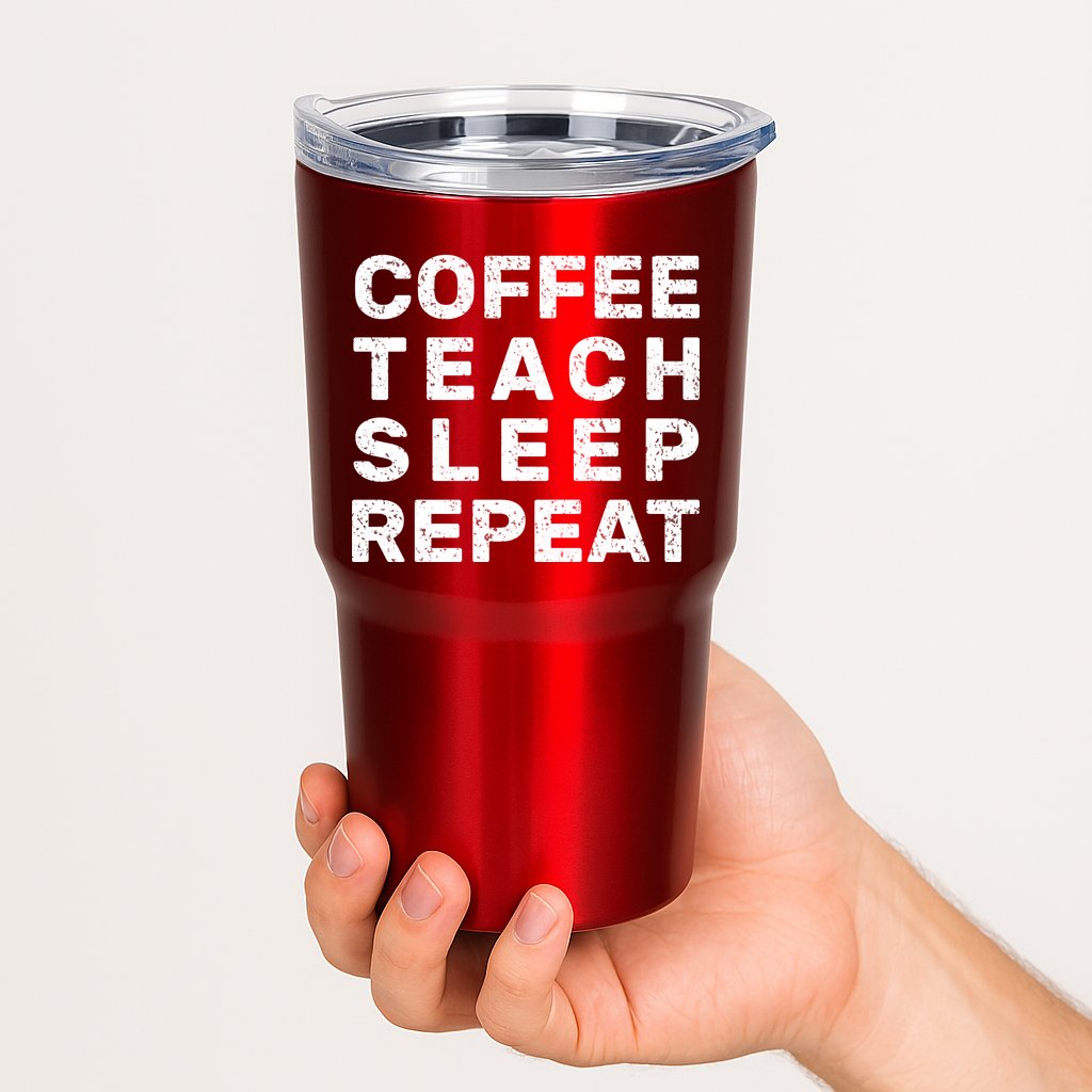 Coffee Teach Sleep Repeat Tumbler