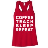 Coffee Teach Sleep Repeat Womens Tank Top