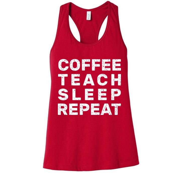 Coffee Teach Sleep Repeat Womens Tank Top