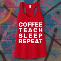 Coffee Teach Sleep Repeat Womens Tank Top