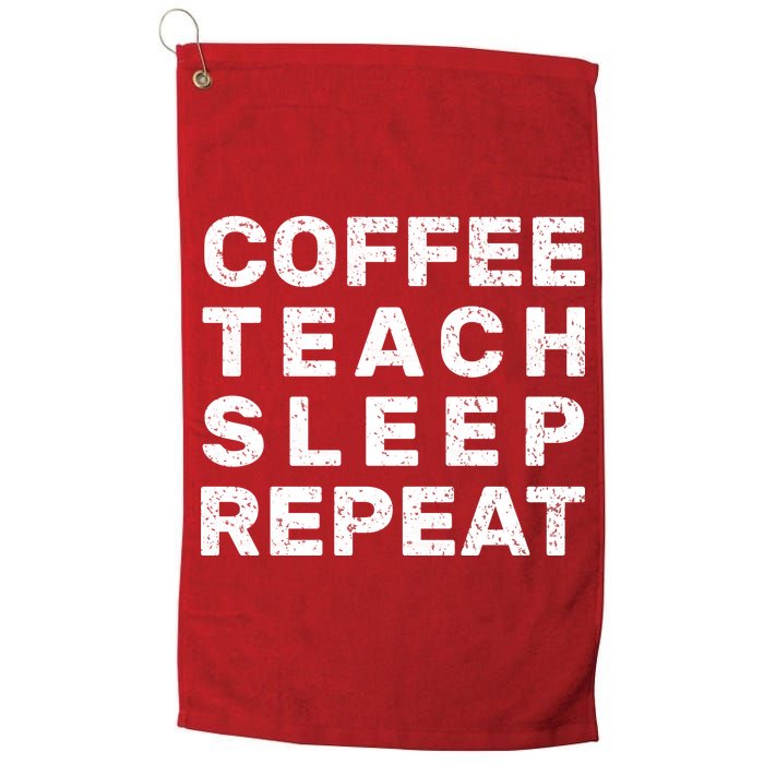Coffee Teach Sleep Repeat Golf Towel