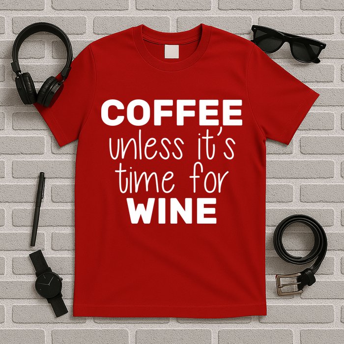 Coffee Unless It's Time For Wine T-Shirt
