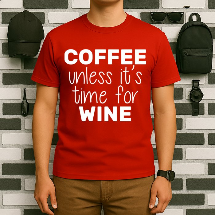 Coffee Unless It's Time For Wine T-Shirt
