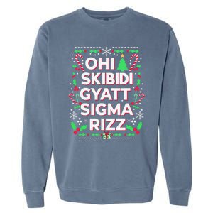 Christmas Ohiskibidi Gyattsigma Rizz Gen Alpha Xmas Party Garment-Dyed Sweatshirt