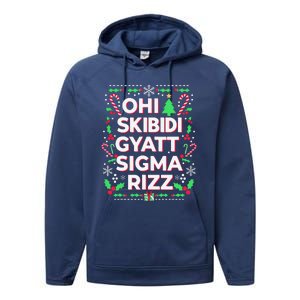 Christmas Ohiskibidi Gyattsigma Rizz Gen Alpha Xmas Party Performance Fleece Hoodie