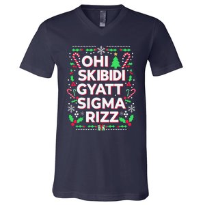 Christmas Ohiskibidi Gyattsigma Rizz Gen Alpha Xmas Party V-Neck T-Shirt