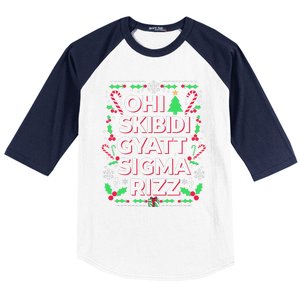 Christmas Ohiskibidi Gyattsigma Rizz Gen Alpha Xmas Party Baseball Sleeve Shirt