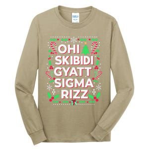 Christmas Ohiskibidi Gyattsigma Rizz Gen Alpha Xmas Party Tall Long Sleeve T-Shirt