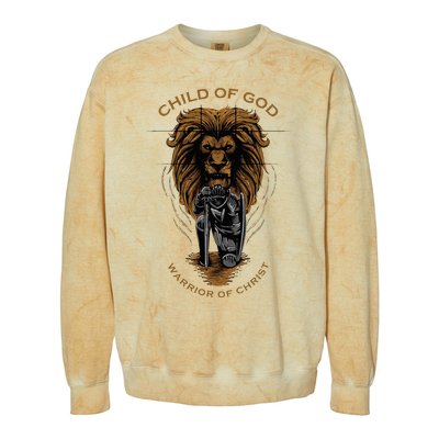 Child Of God Warrior Of Christ Jesus Christian Faith Graphic Colorblast Crewneck Sweatshirt