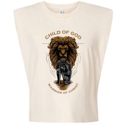 Child Of God Warrior Of Christ Jesus Christian Faith Graphic Garment-Dyed Women's Muscle Tee