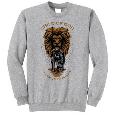 Child Of God Warrior Of Christ Jesus Christian Faith Graphic Tall Sweatshirt