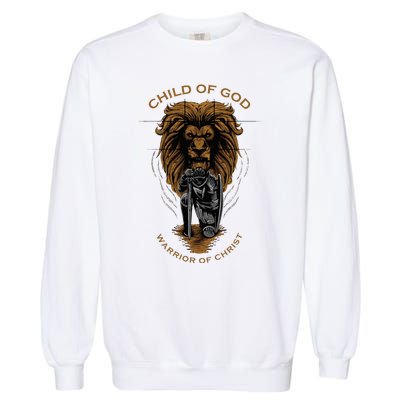 Child Of God Warrior Of Christ Jesus Christian Faith Graphic Garment-Dyed Sweatshirt