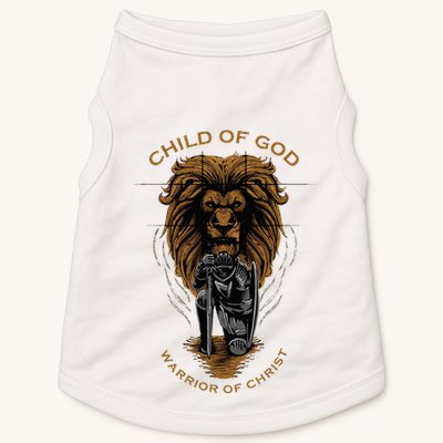 Child Of God Warrior Of Christ Jesus Christian Faith Graphic Doggie Tank