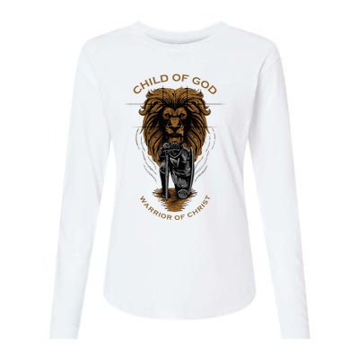 Child Of God Warrior Of Christ Jesus Christian Faith Graphic Womens Cotton Relaxed Long Sleeve T-Shirt