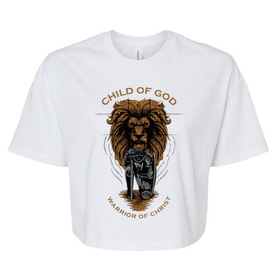 Child Of God Warrior Of Christ Jesus Christian Faith Graphic Bella+Canvas Jersey Crop Tee